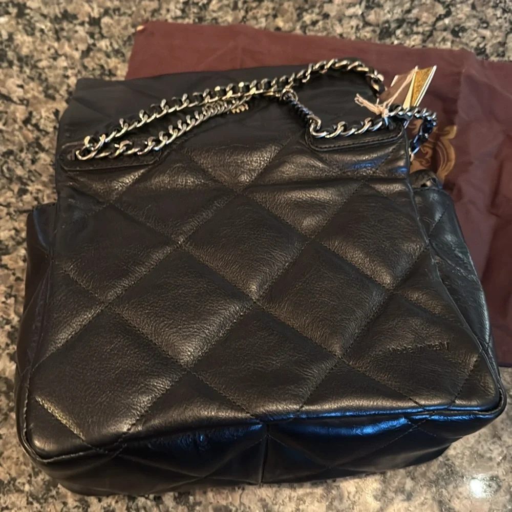 Pratesi Firenze Italian quilted black leather should bag NWT - Picture 6 of 15